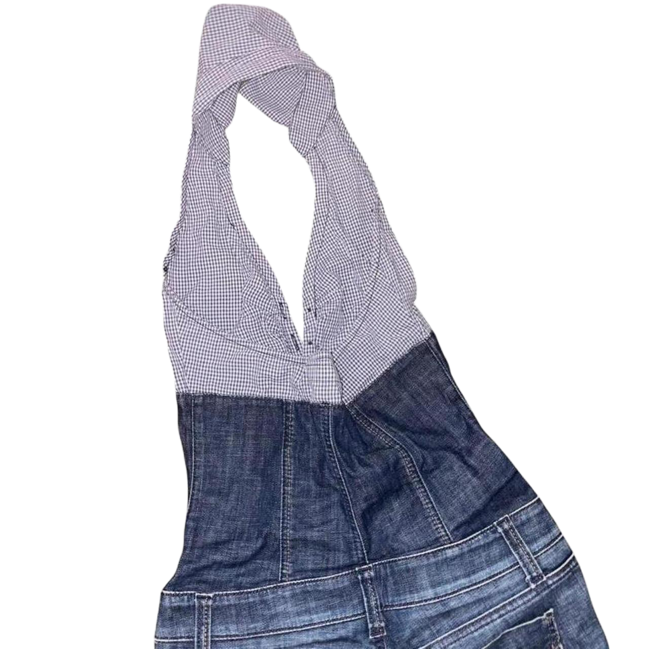 Miss Sixty gingham halter neck denim jumpsuit