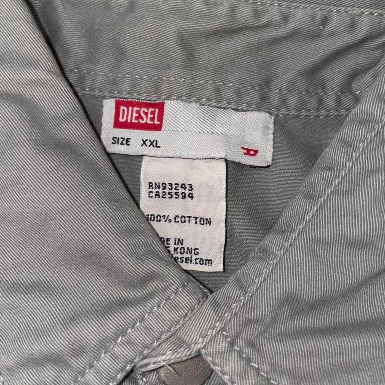 Diesel army green ruffle button up utility dress