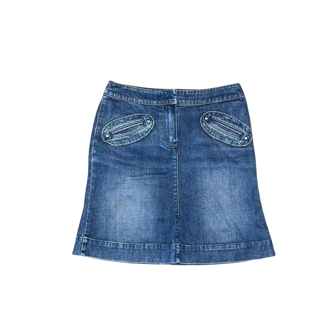 Miss Sixty medium wash denim midi skirt