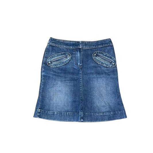 Miss Sixty medium wash denim midi skirt