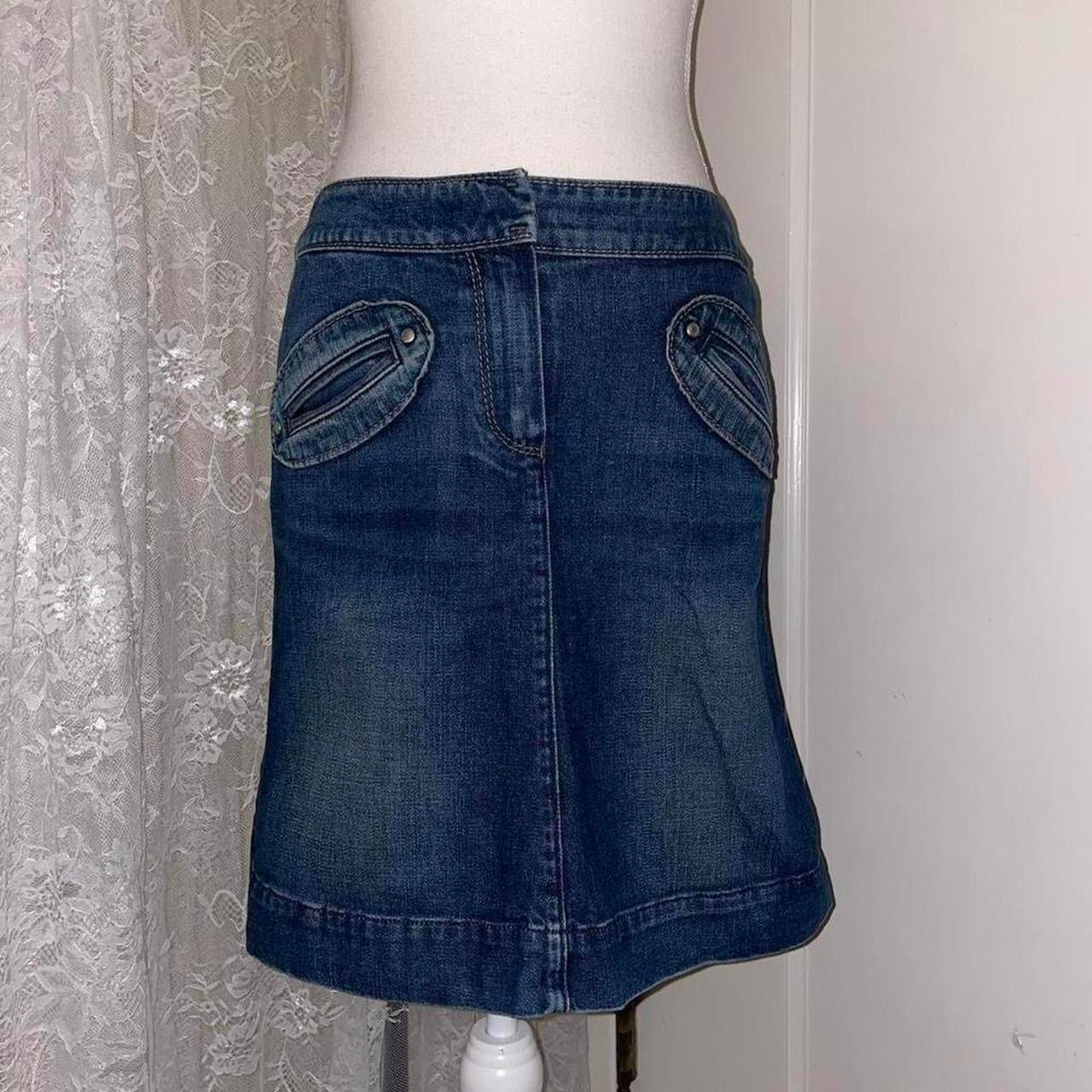 Miss Sixty medium wash denim midi skirt