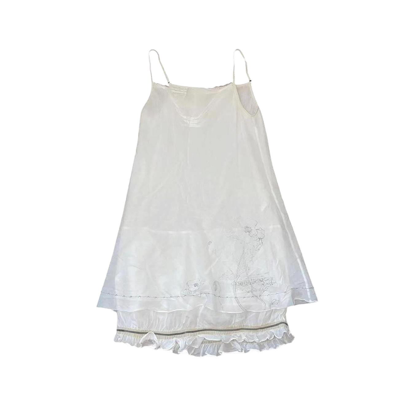Cop. Copine white floral graphic layered midi dress