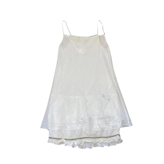 Cop. Copine white floral graphic layered midi dress