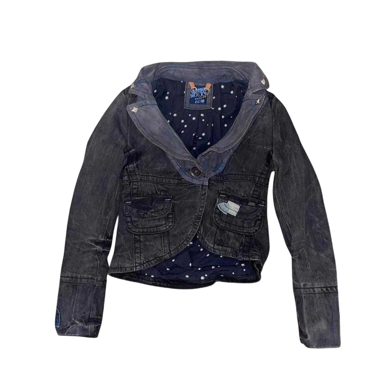 Miss Sixty dark wash denim utility jacket with stud detail