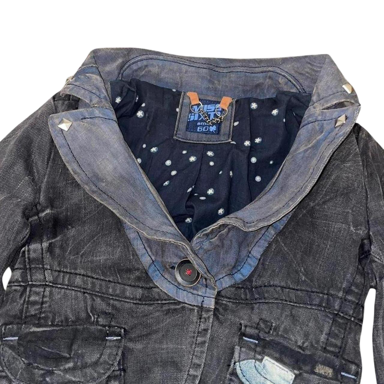 Miss Sixty dark wash denim utility jacket with stud detail