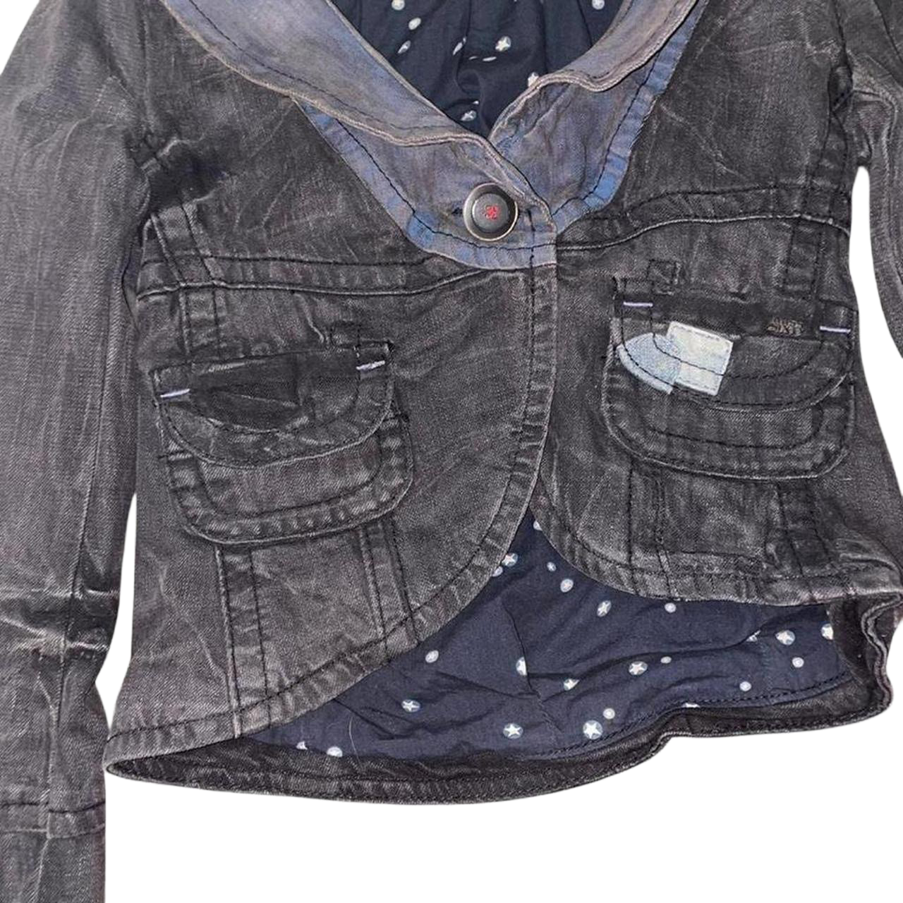 Miss Sixty dark wash denim utility jacket with stud detail
