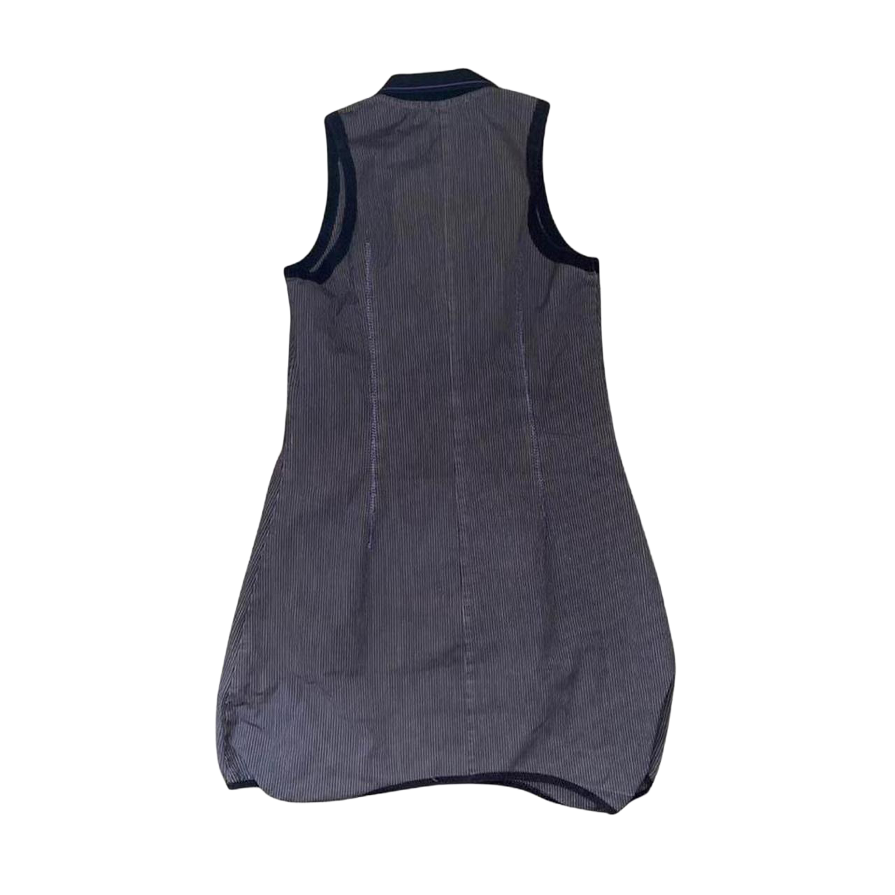 Cop. Copine gray pinstripe button up bubble midi dress