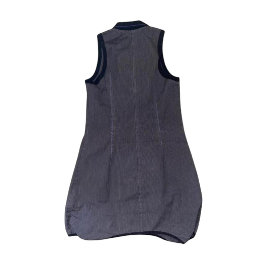 Cop. Copine gray pinstripe button up bubble midi dress