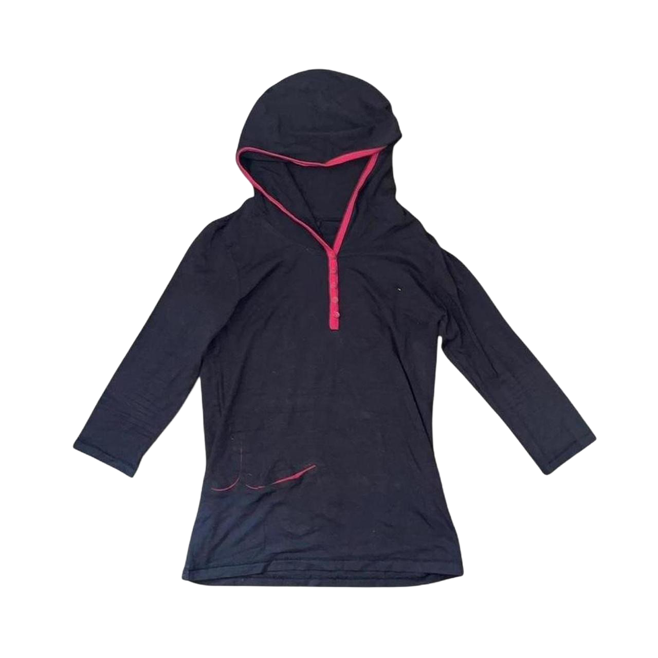 Cop. Copine black hooded top with red trim