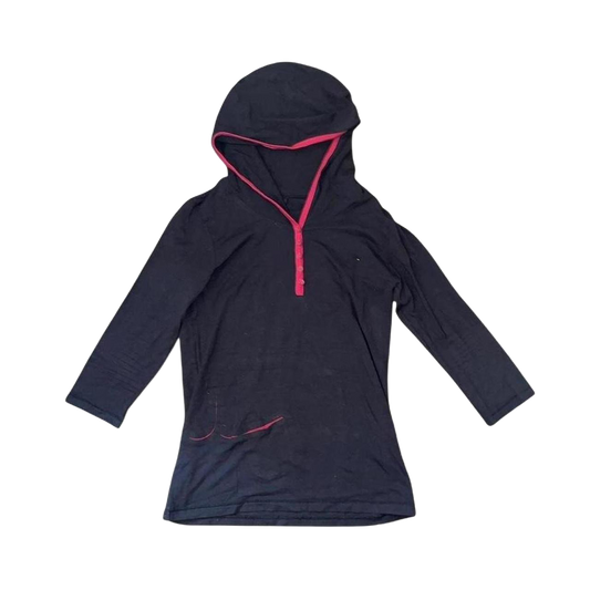 Cop. Copine black hooded top with red trim