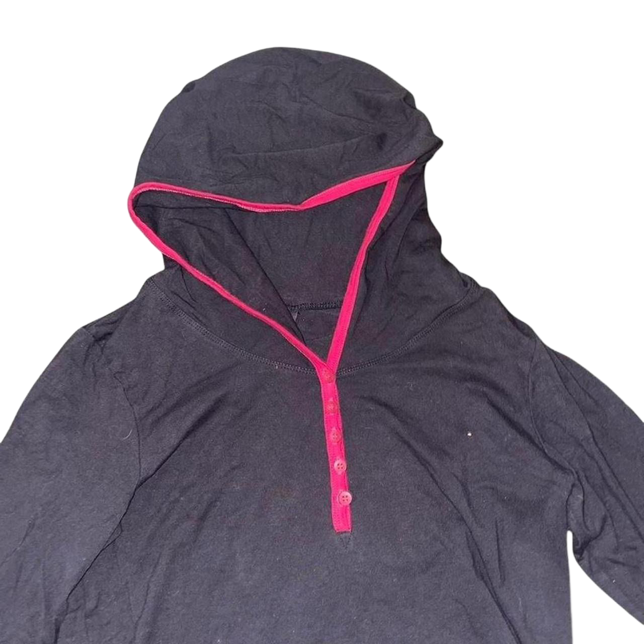 Cop. Copine black hooded top with red trim