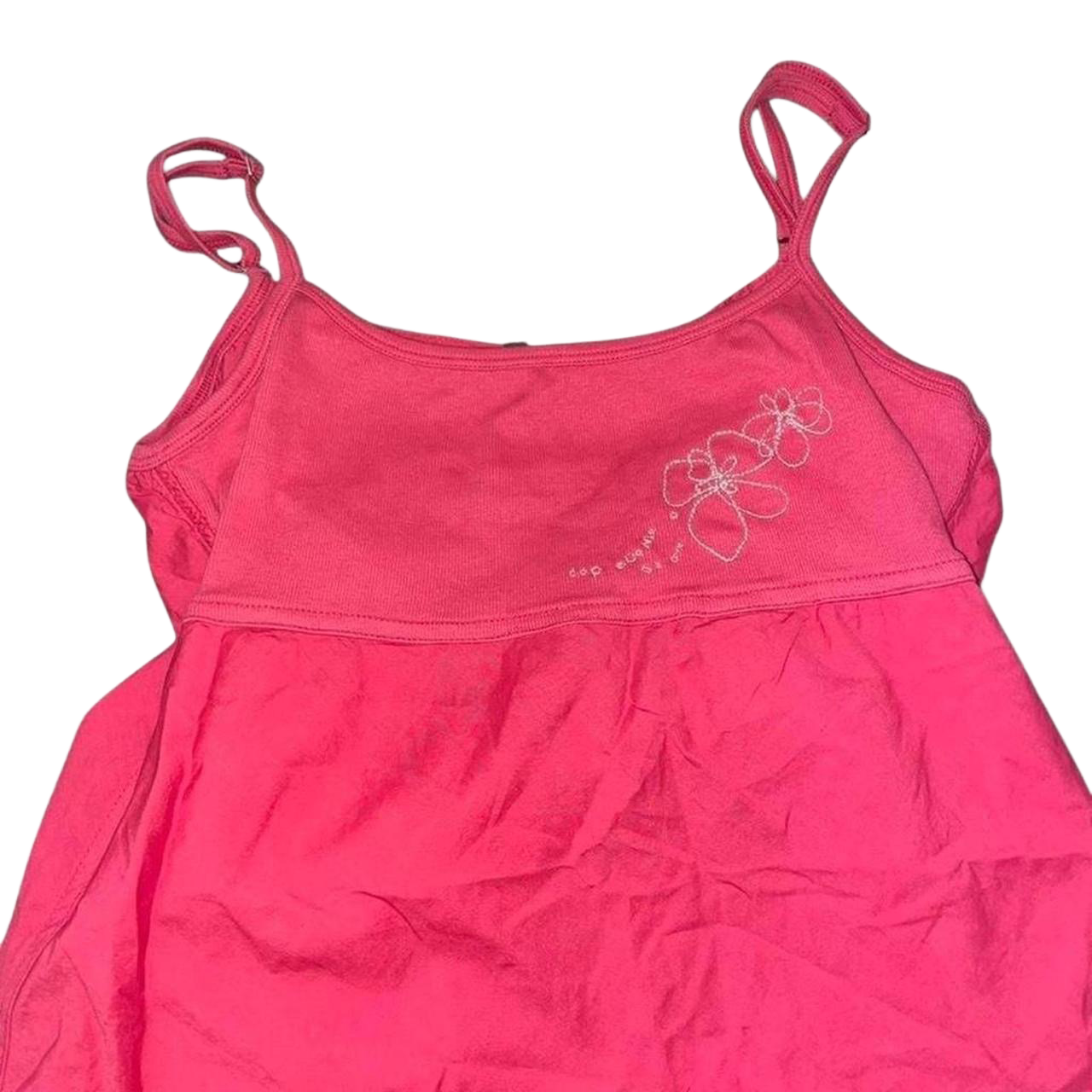 Cop. Copine red floral embroidered cami with tie detail in the back