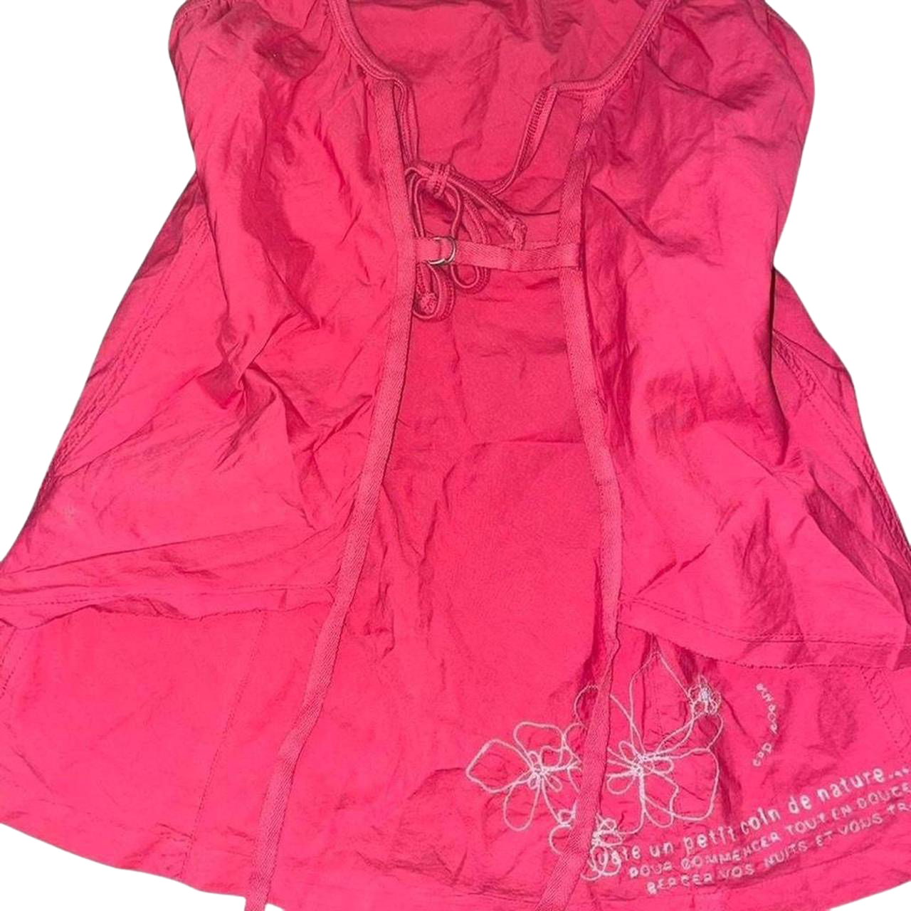 Cop. Copine red floral embroidered cami with tie detail in the back