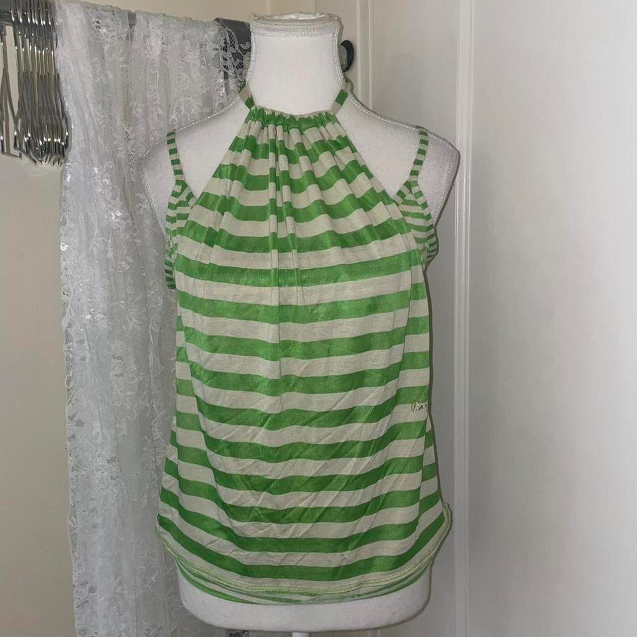 Miss Sixty green striped layered cami