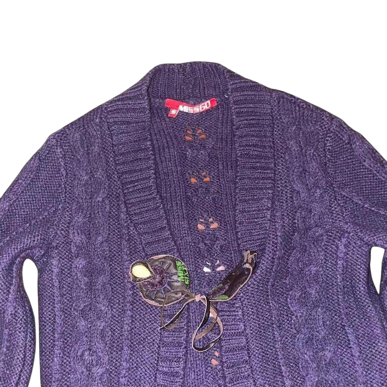 Miss Sixty dark purple knit cardigan