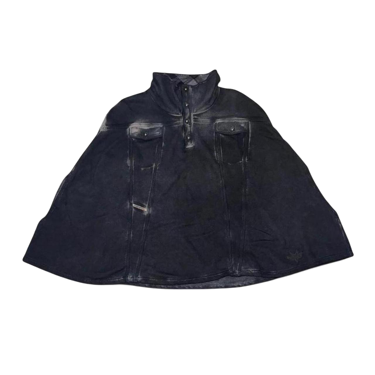 Diesel faded black poncho with pocket details