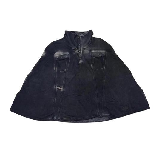 Diesel faded black poncho with pocket details