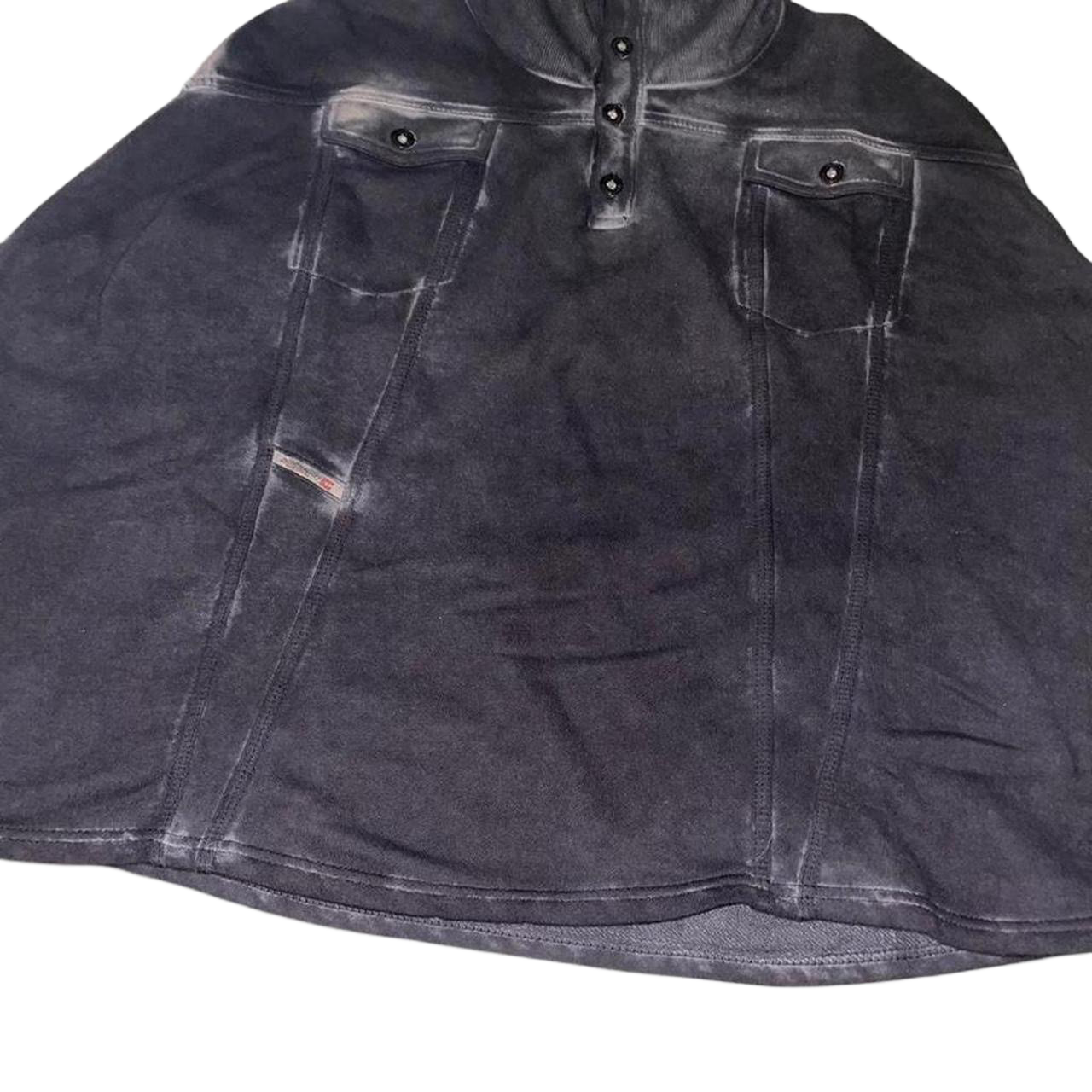 Diesel faded black poncho with pocket details