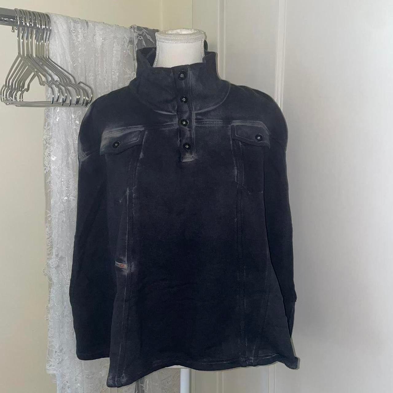 Diesel faded black poncho with pocket details