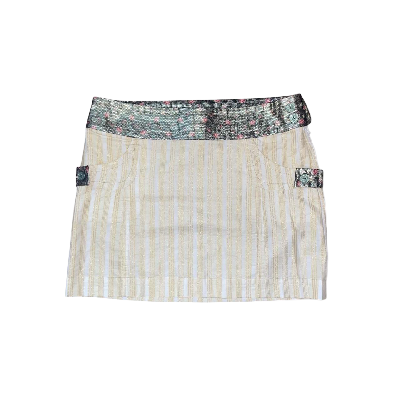 Custo Barcelona metallic striped mini skirt | mid-2000s