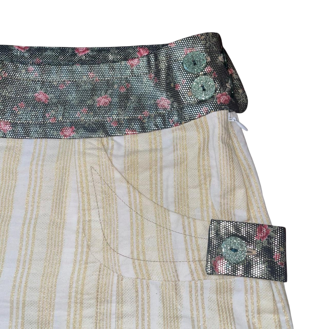 Custo Barcelona metallic striped mini skirt | mid-2000s