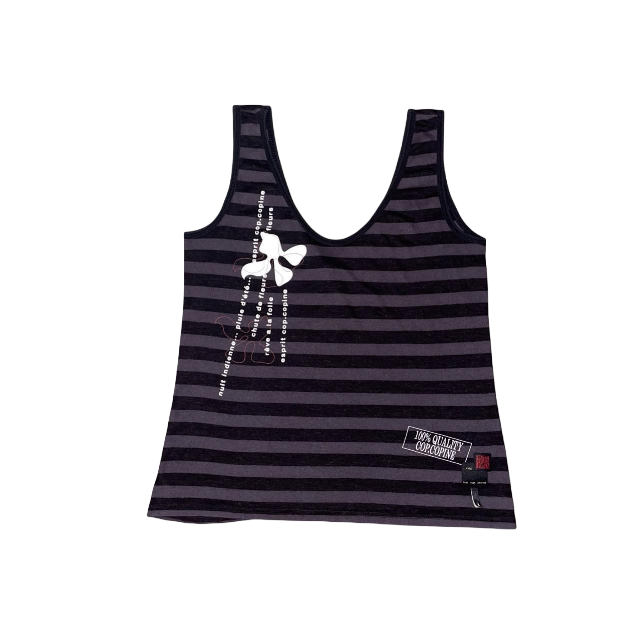 Cop. Copine gray stripe graphic tank | mid-2000s