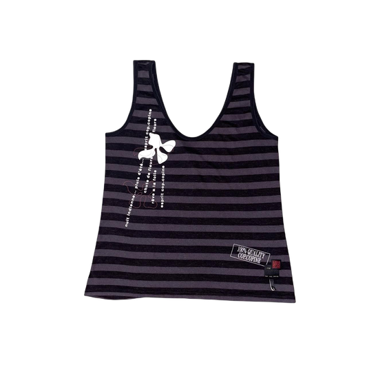 Cop. Copine gray stripe graphic tank | mid-2000s