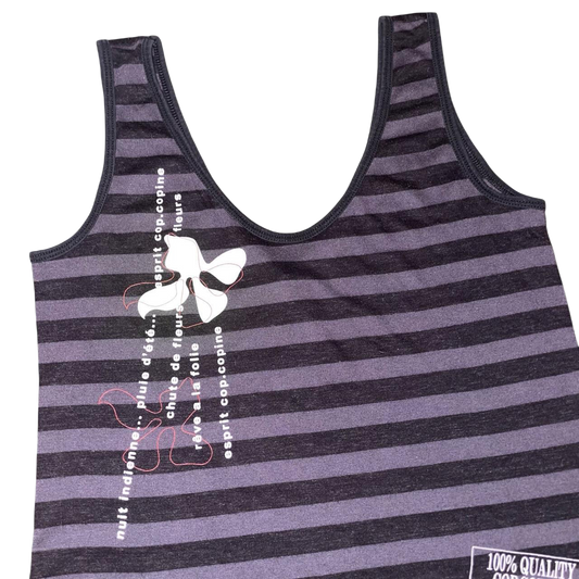 Cop. Copine gray stripe graphic tank | mid-2000s