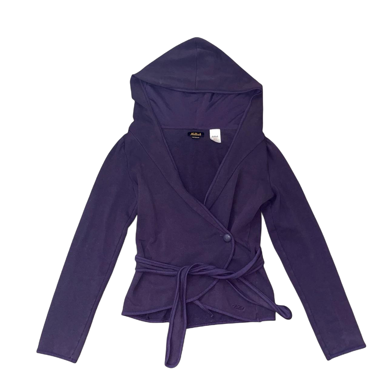 Miss Sixty sister brand plum wrap hooded long sleeve | late-2000s
