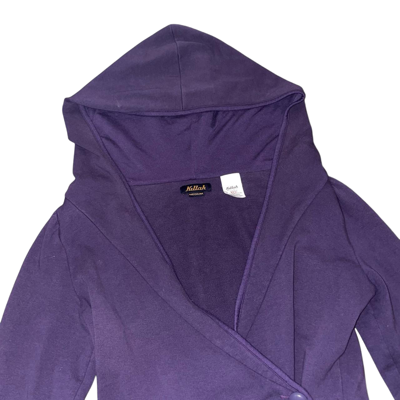 Miss Sixty sister brand plum wrap hooded long sleeve | late-2000s