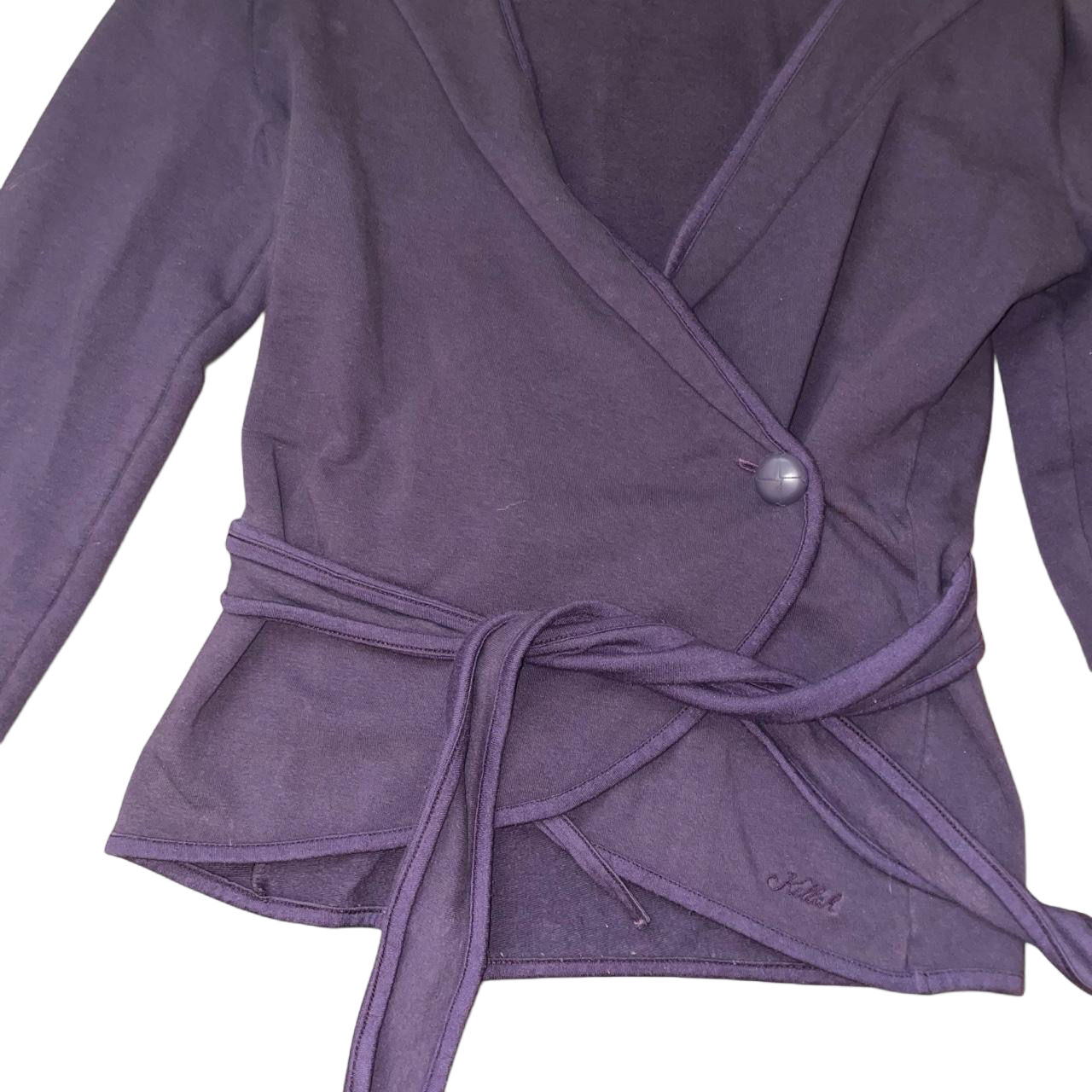Miss Sixty sister brand plum wrap hooded long sleeve | late-2000s