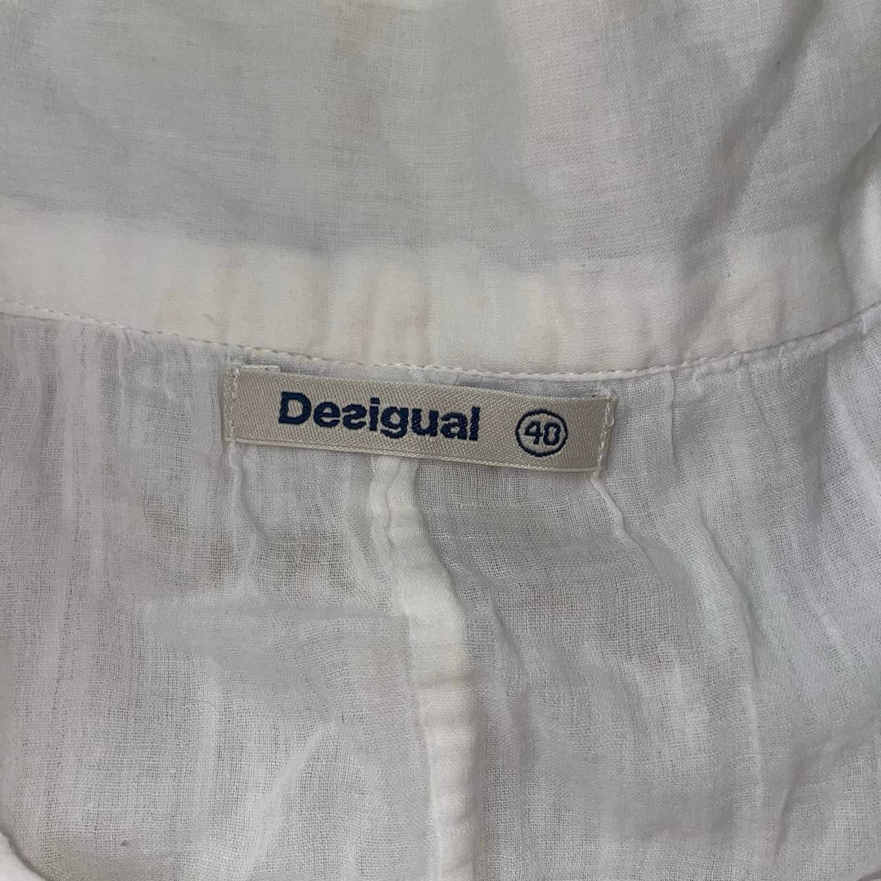 Desigual white asymmetric hem embroidered skirt | mid-2000s