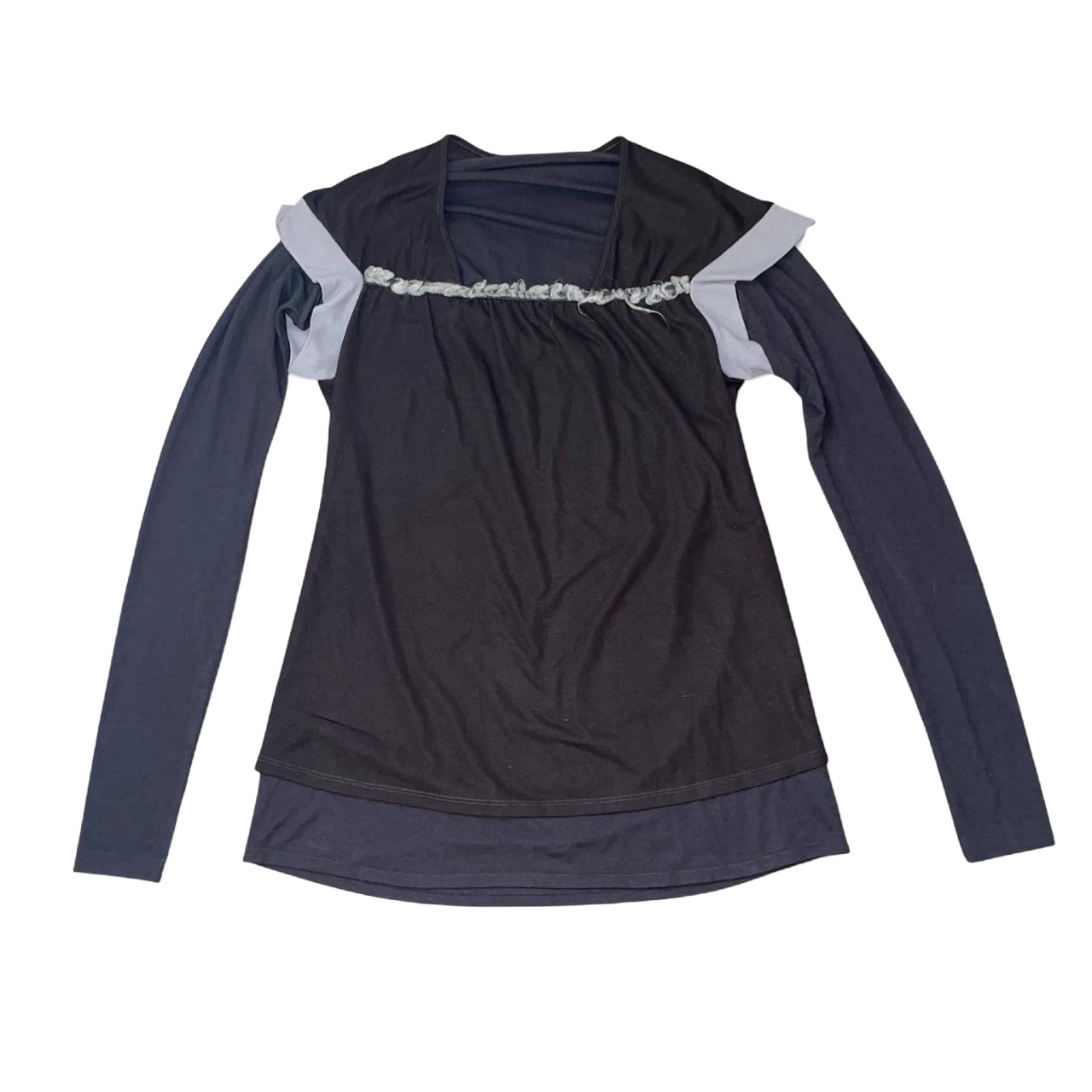 Cop. Copine dark gray layered long sleeve top | mid-to-late 2000s