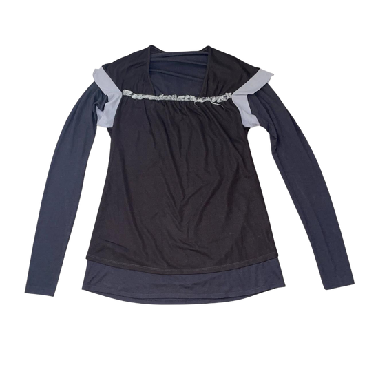 Cop. Copine dark gray layered long sleeve top | mid-to-late 2000s