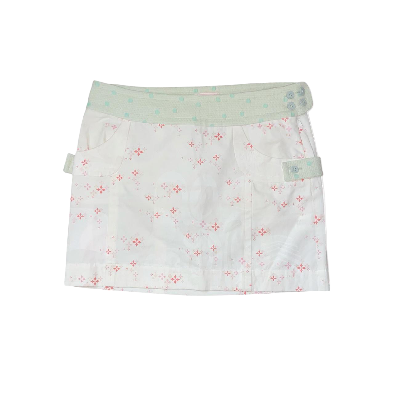Custo Barcelona cream pattern mini skirt | mid-2000s