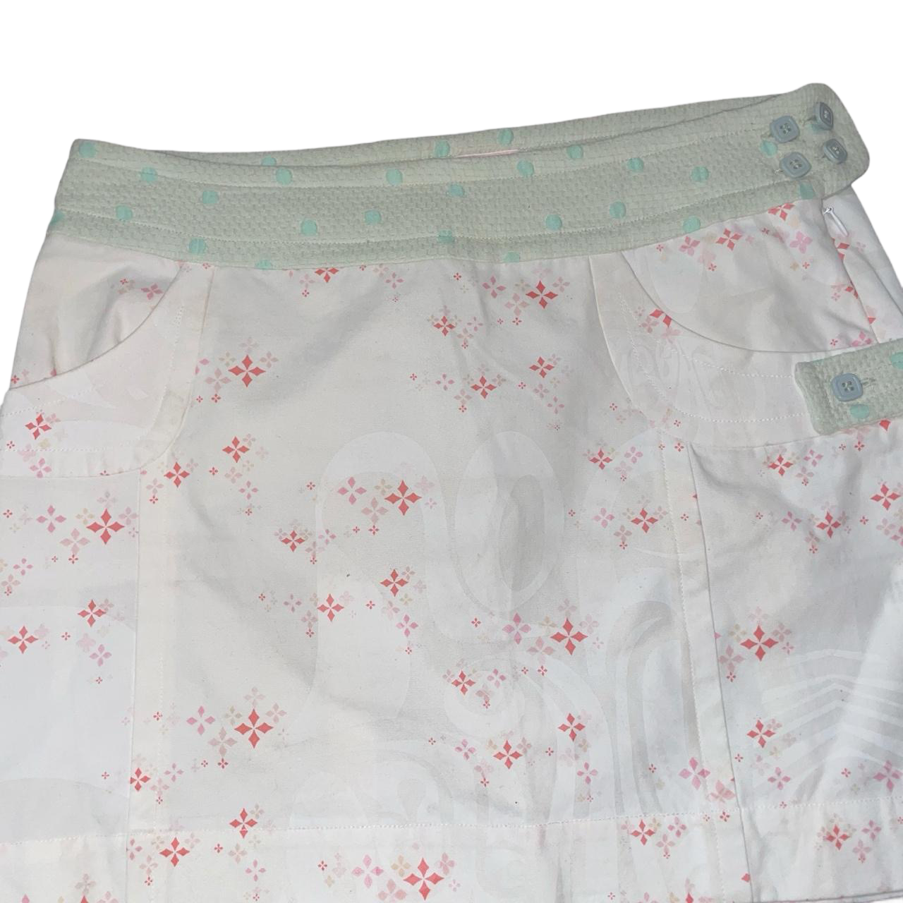 Custo Barcelona cream pattern mini skirt | mid-2000s