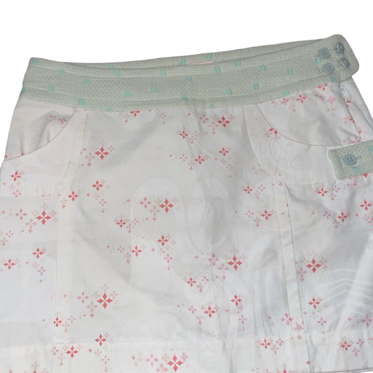 Custo Barcelona cream pattern mini skirt | mid-2000s