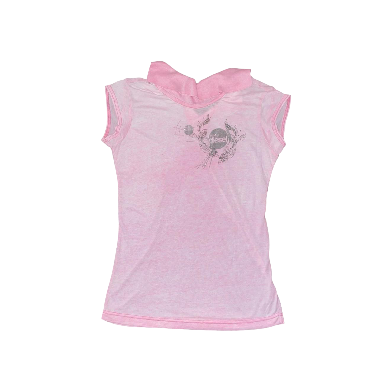 Diesel pale pink light weight graphic baby tee | mid-2000s