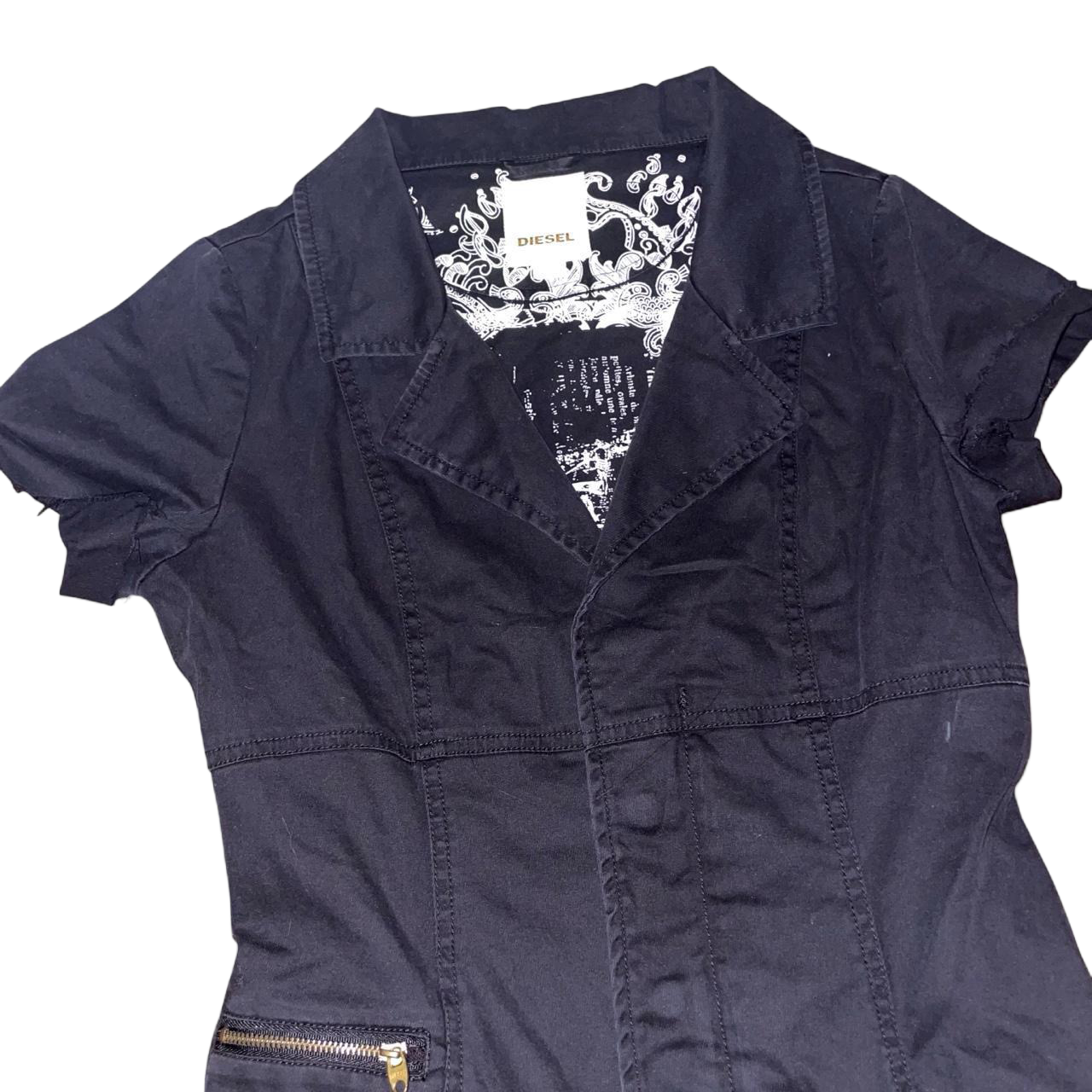 Diesel black utility short sleeve mini dress | late-2000s