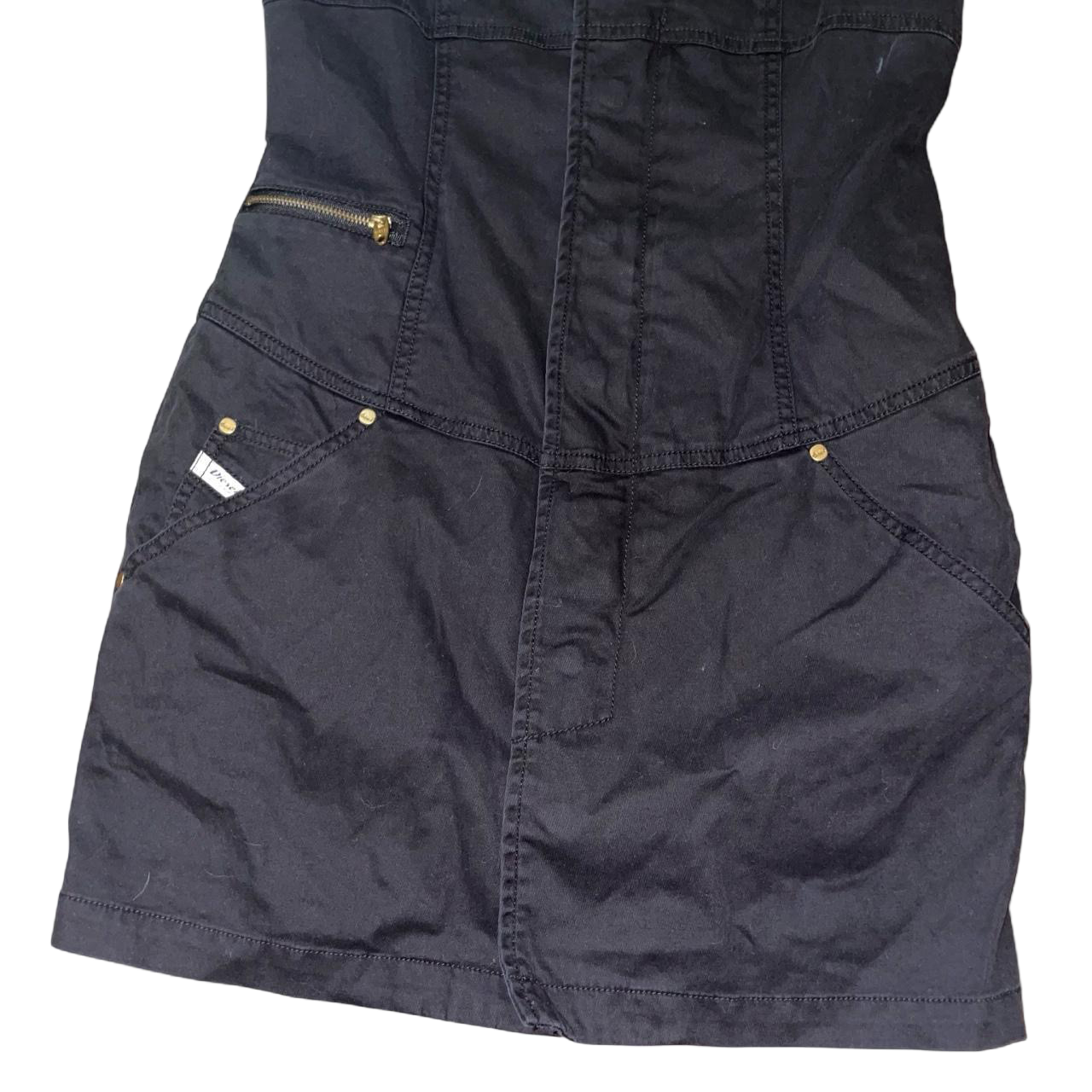 Diesel black utility short sleeve mini dress | late-2000s