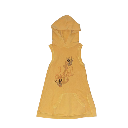 Diesel yellow graphic hooded vest | mid-2000s