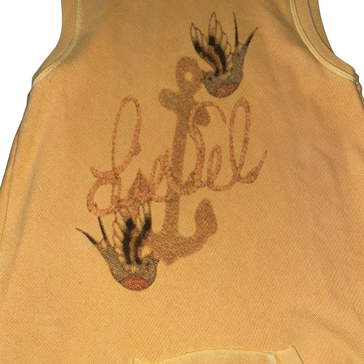 Diesel yellow graphic hooded vest | mid-2000s