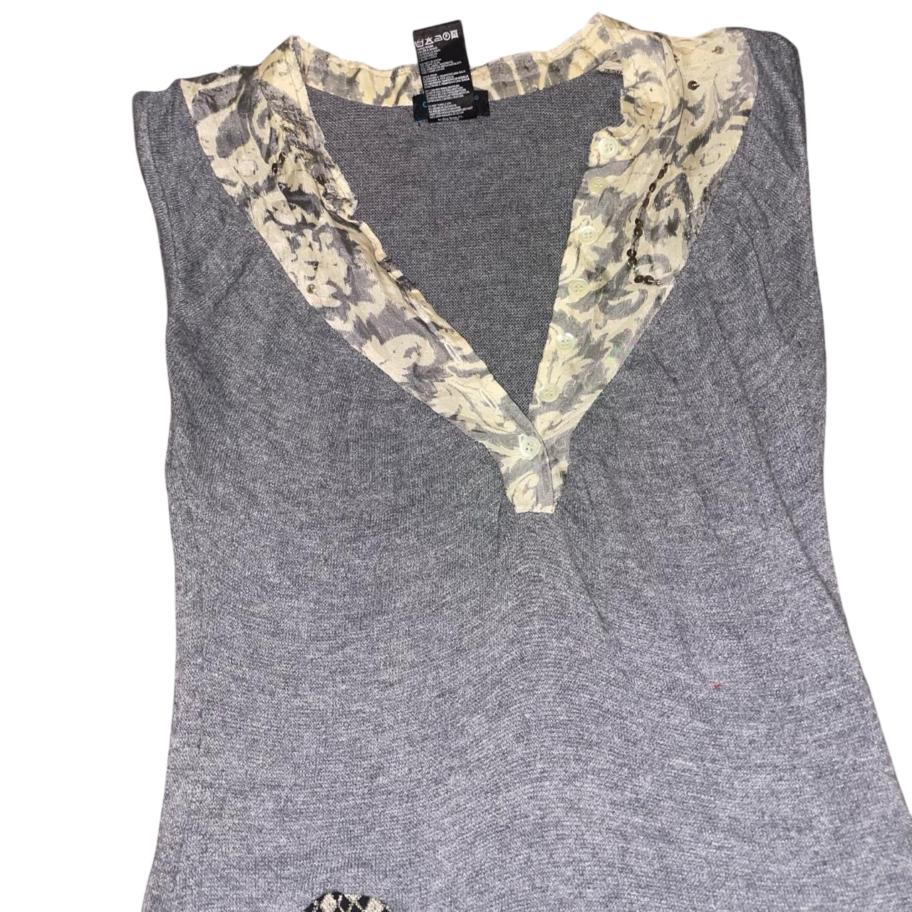 Custo Barcelona gray knit pattern drop waist mini dress | late-2000s