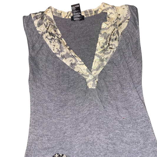 Custo Barcelona gray knit pattern drop waist mini dress | late-2000s