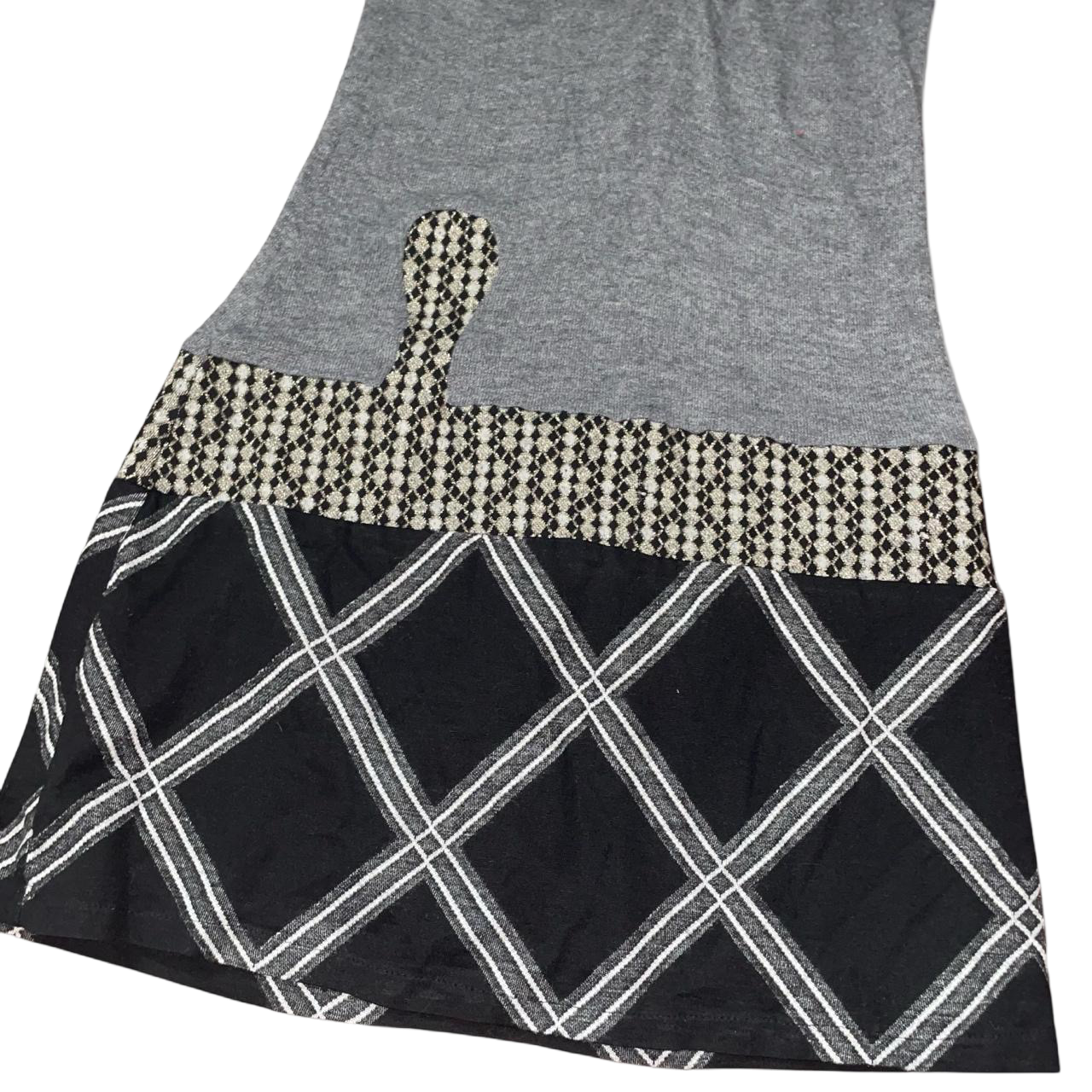 Custo Barcelona gray knit pattern drop waist mini dress | late-2000s