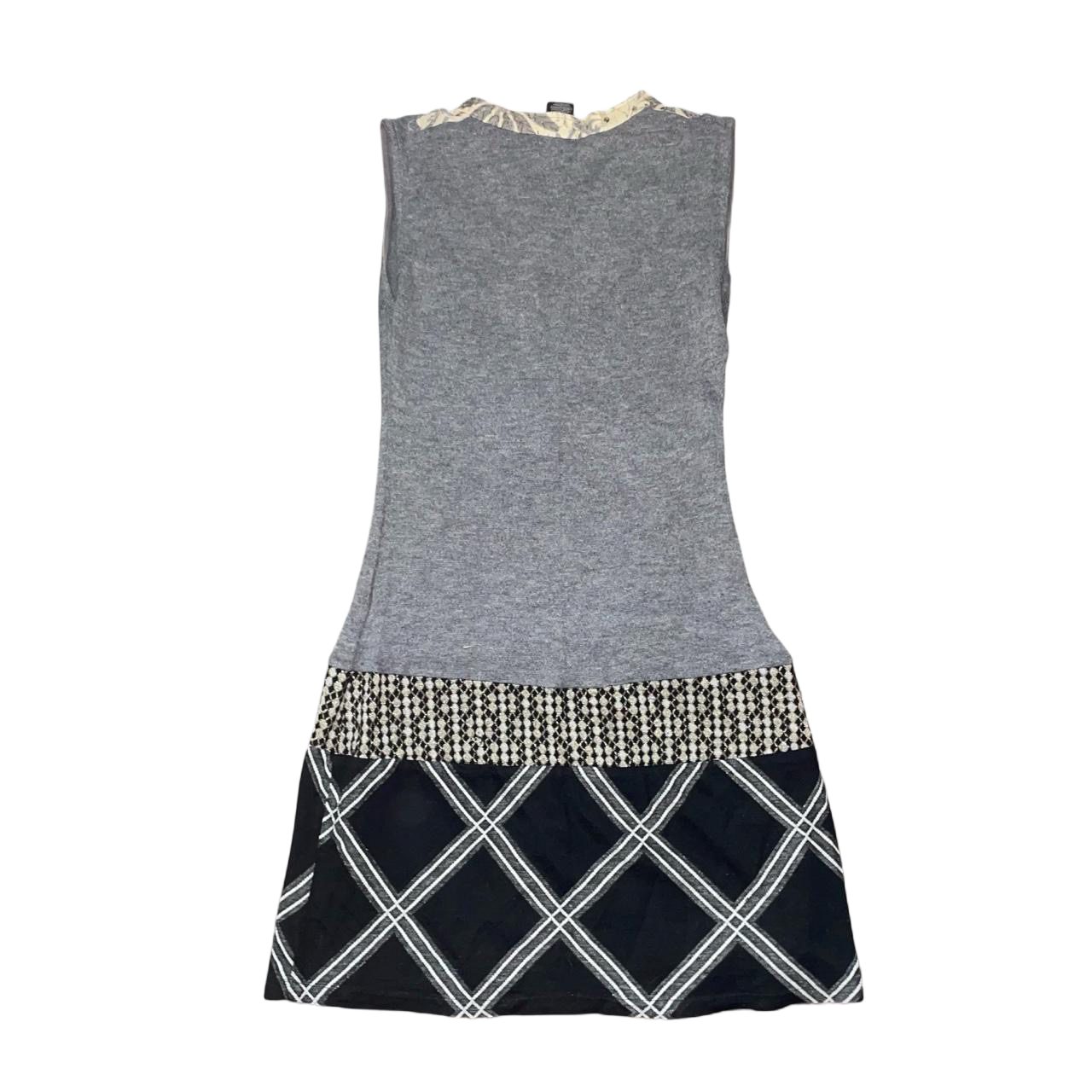 Custo Barcelona gray knit pattern drop waist mini dress | late-2000s
