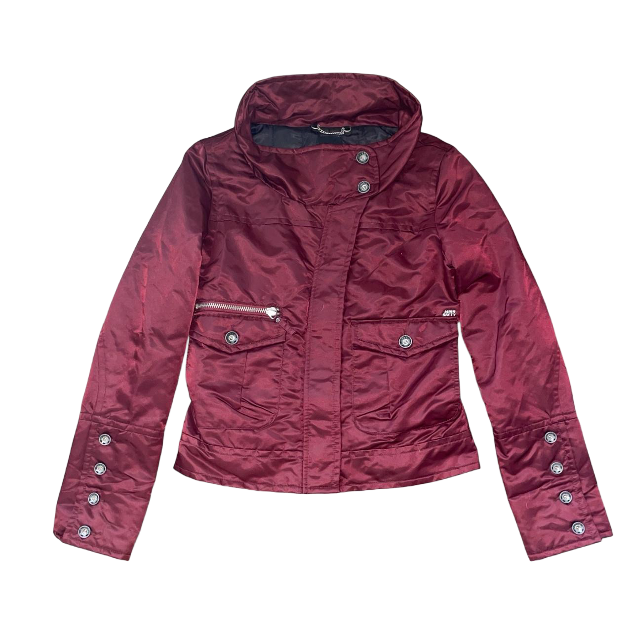 Miss Sixty burgundy satin utility jacket | mid-2000s