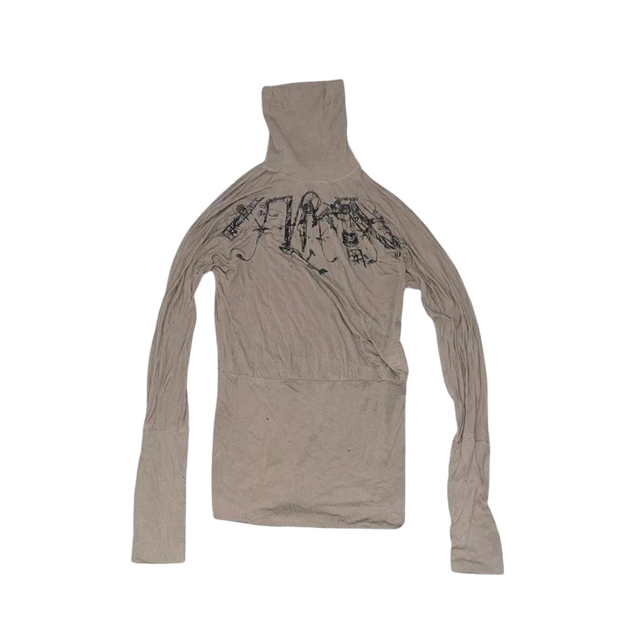 Diesel army green graphic turtleneck long sleeve