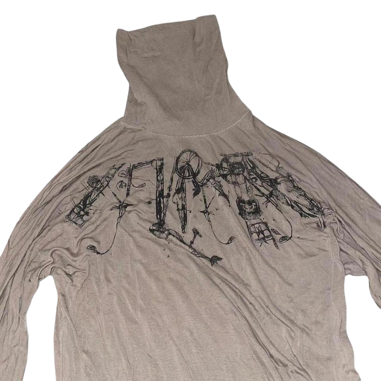 Diesel army green graphic turtleneck long sleeve