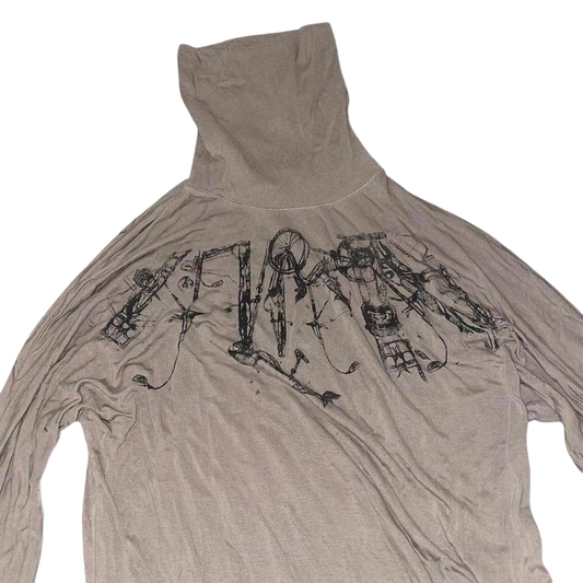 Diesel army green graphic turtleneck long sleeve